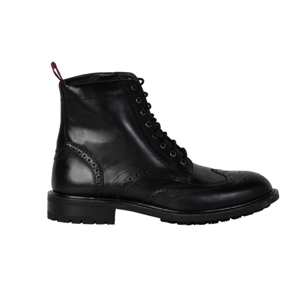 Ted Baker Black Leather Lace-Up Boots